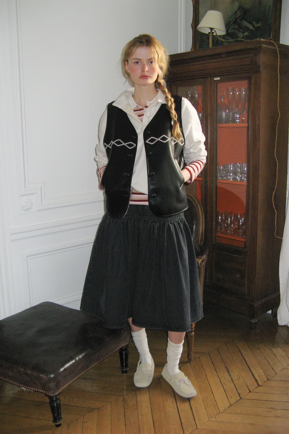 시눈  SN Shearling Leather Vest 상품이미지2