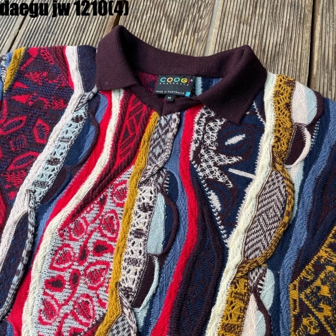 쿠지 케이블 한글택 니트 상품이미지2