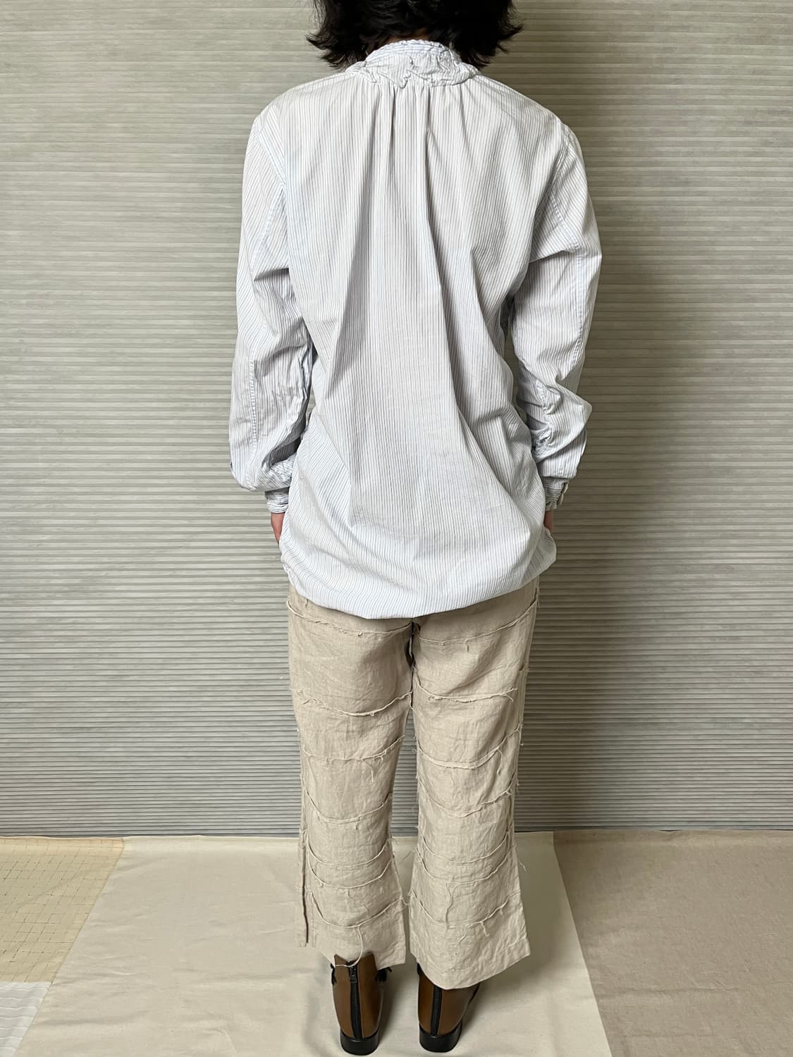 언더커버 23fw 축융 스트라이프 셔츠 undercover 셔링 상품이미지8
