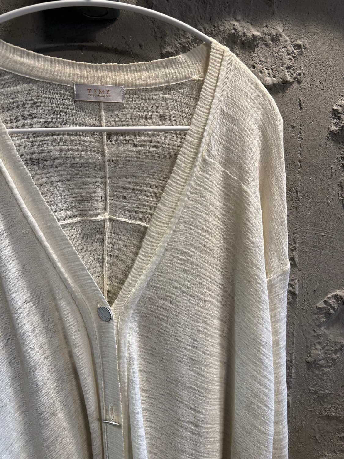 타임 TIME 시어 니트 가디건 레이어드 아이보리 M 상품이미지3