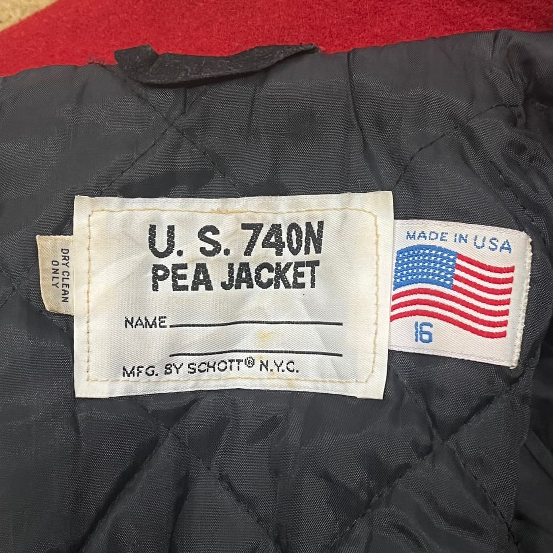 [정품] Schott U.S. TAIN 빨간색 피코트 더블 버튼 b17 상품이미지5