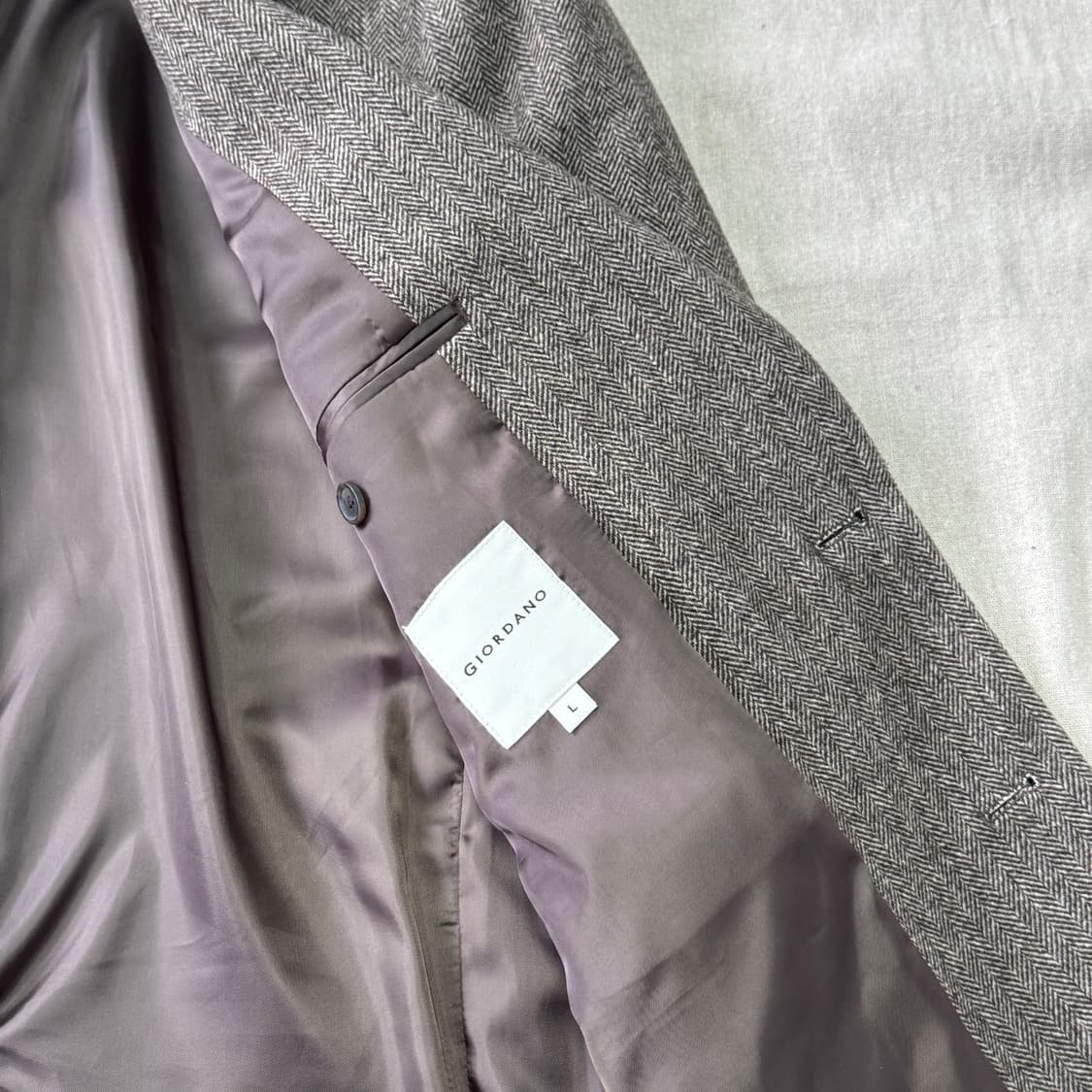 지오다노 헤링본 브라운 블레이저 자켓 L 상품이미지4