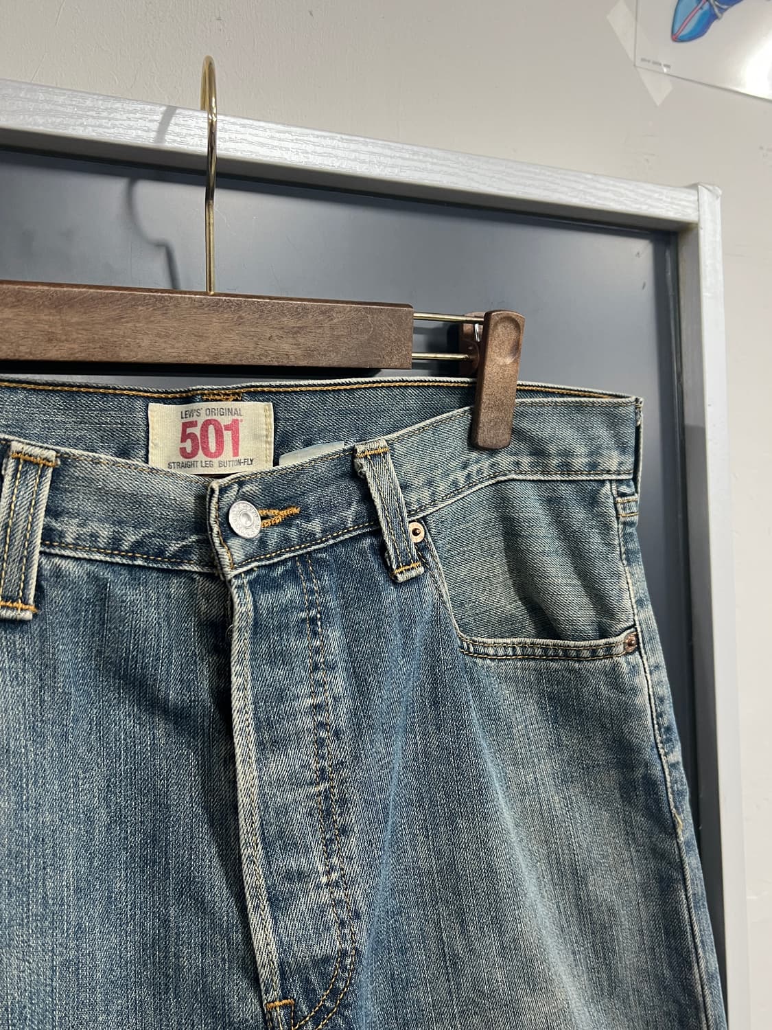 00s Levis 리바이스 501 스트레이트 레그 버튼플라이 데님 팬츠 상품이미지2