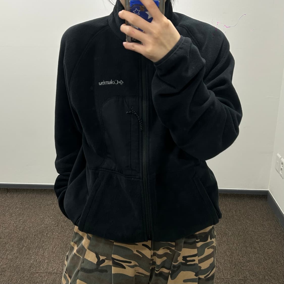 Columbia 콜롬비아 밑단 스트링 블랙 후리스 상품이미지2