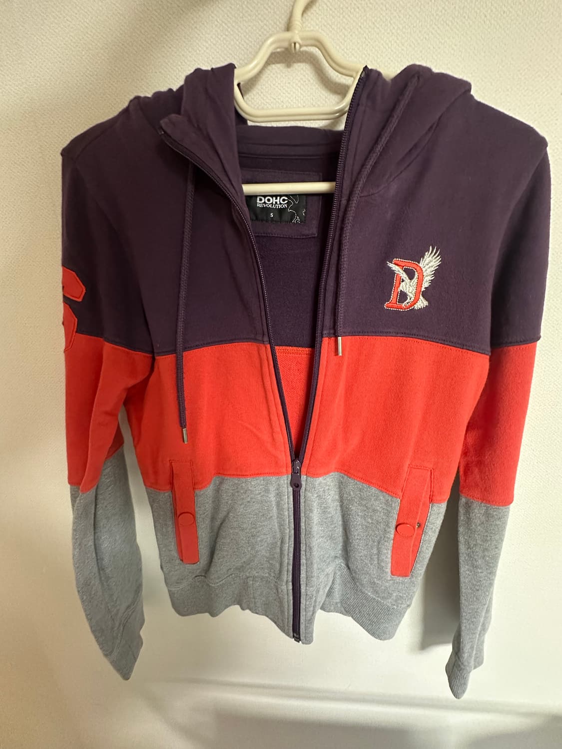 DOHC 컬러블록 후드집업 S사이즈 상품이미지1