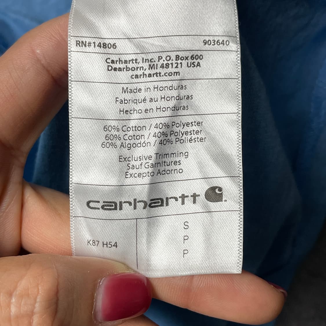 CARHARTT 칼하트K87 라이트블루 포켓 반팔 티셔츠 A01078 상품이미지10