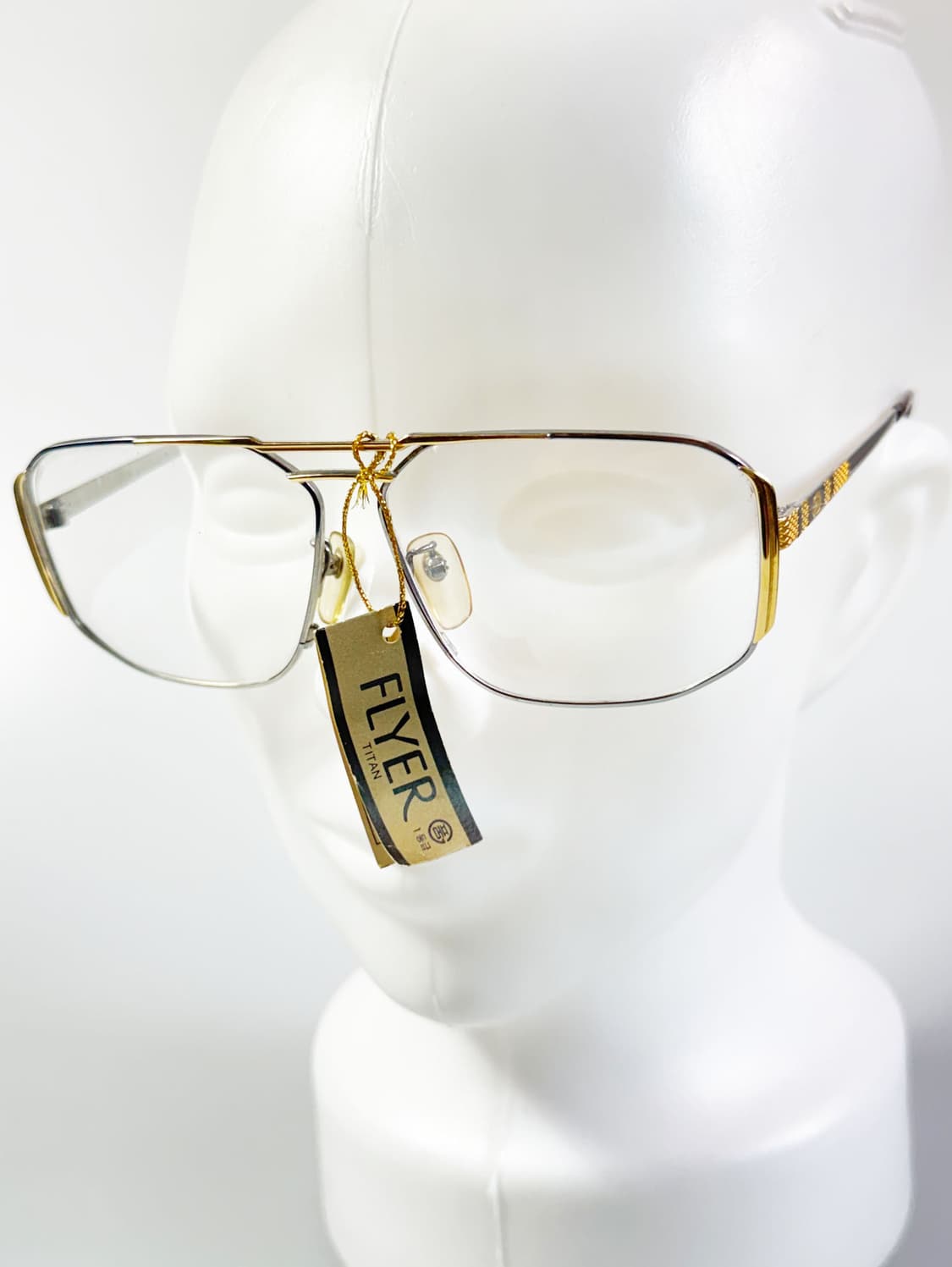 90s PAOLO GUCCI 실버 골드 티타늄 보잉 스퀘어 빈티지 안경 상품이미지8