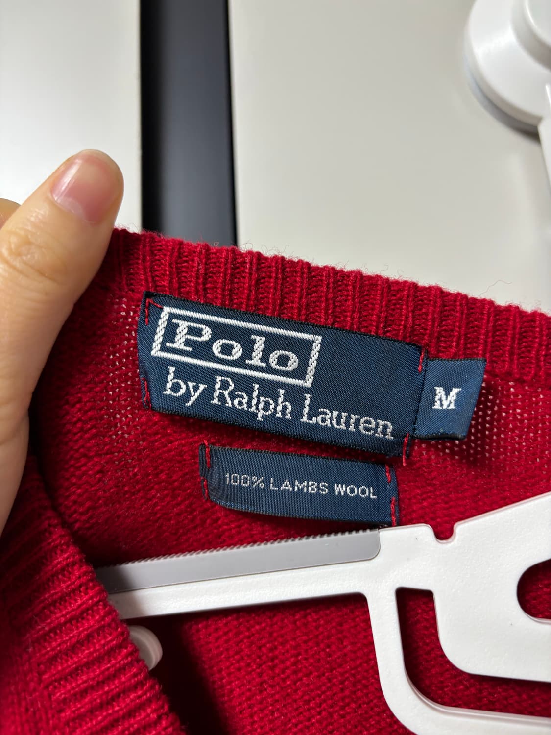 폴로 브이넥 니트 M 남녀공용 램스울100% 상품이미지3