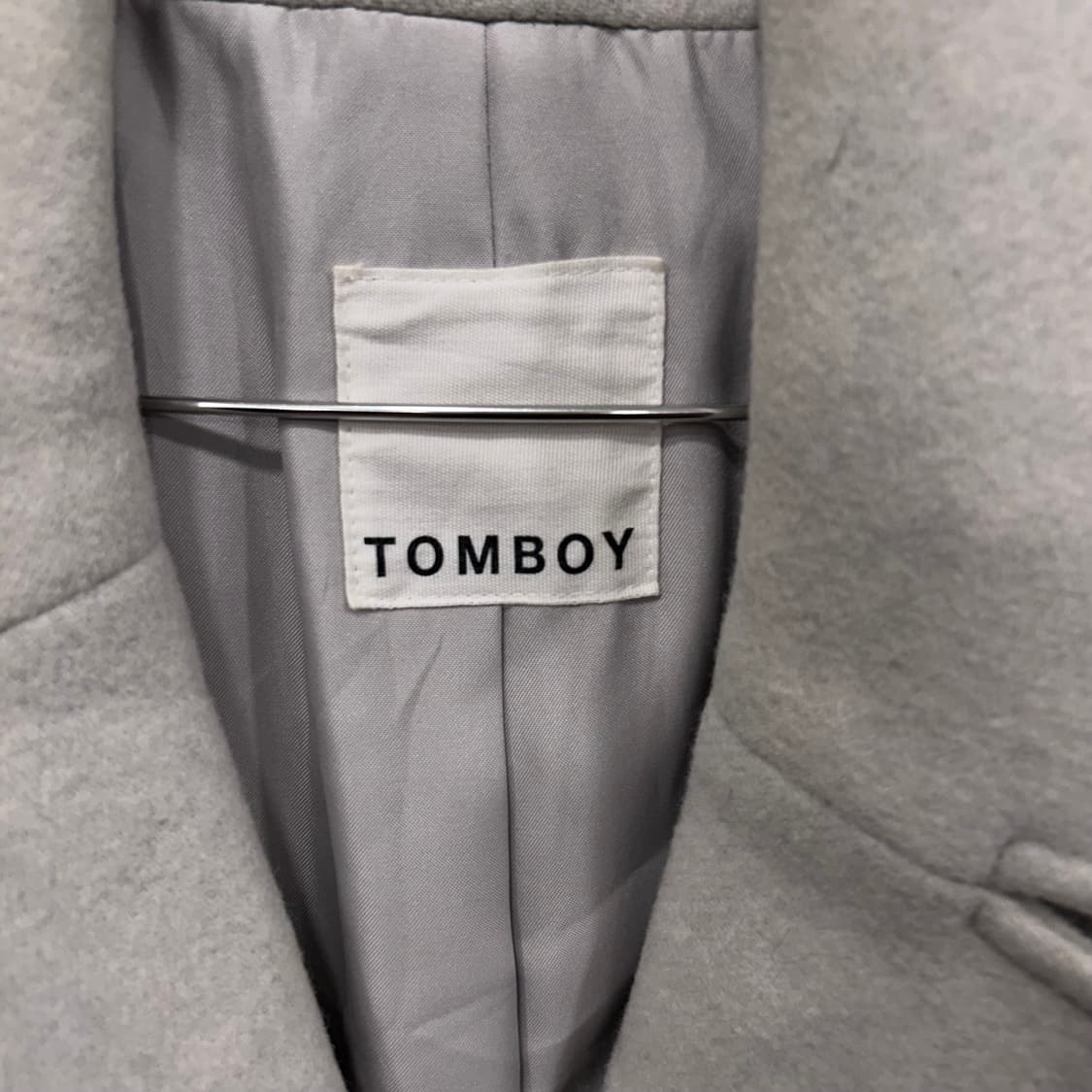 TOMBOY 여성 울 헤링본 더블버튼 롱코트 상품이미지3