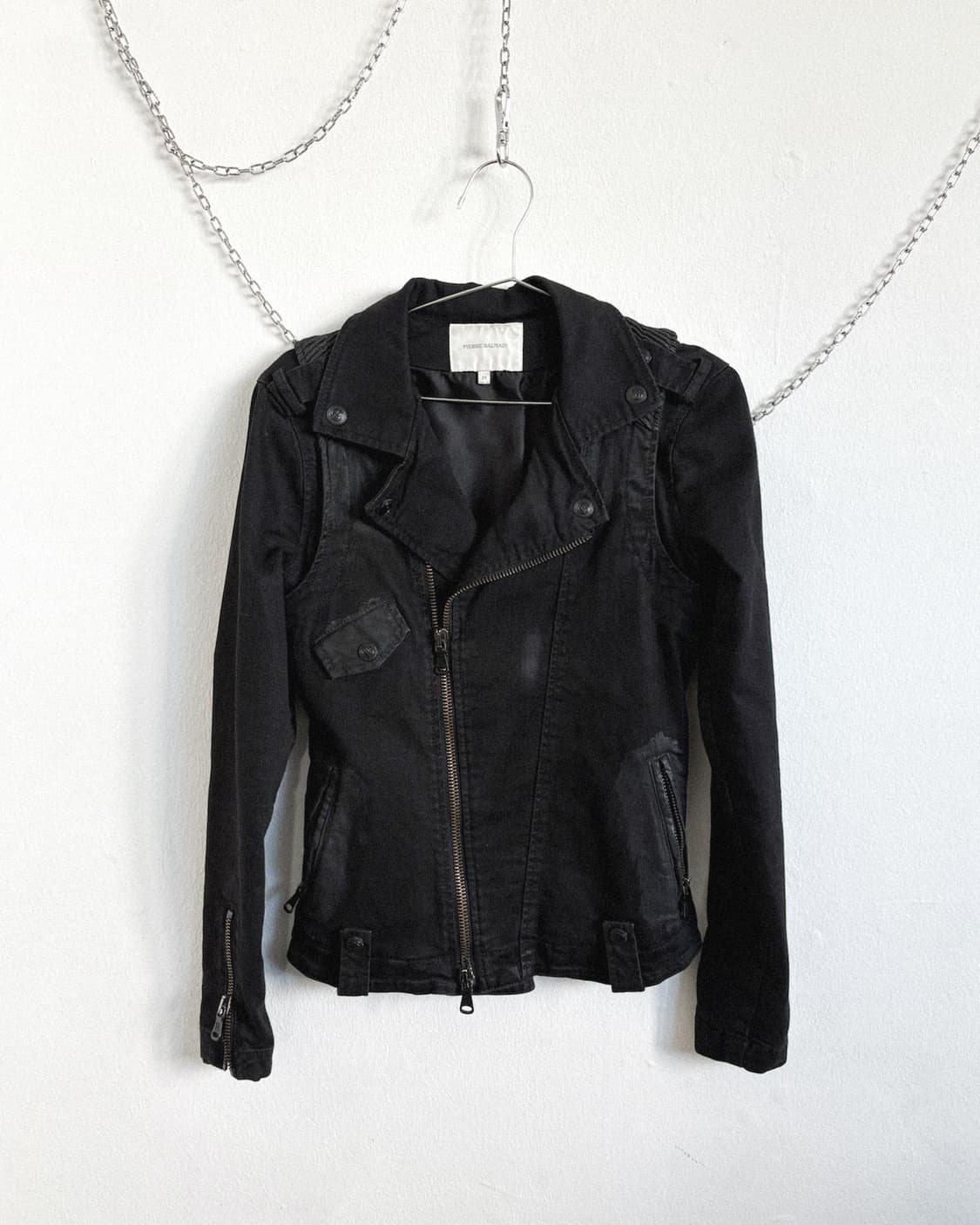 피에르발망 14SS 왁스코팅 멀티지퍼 바이커자켓 상품이미지6