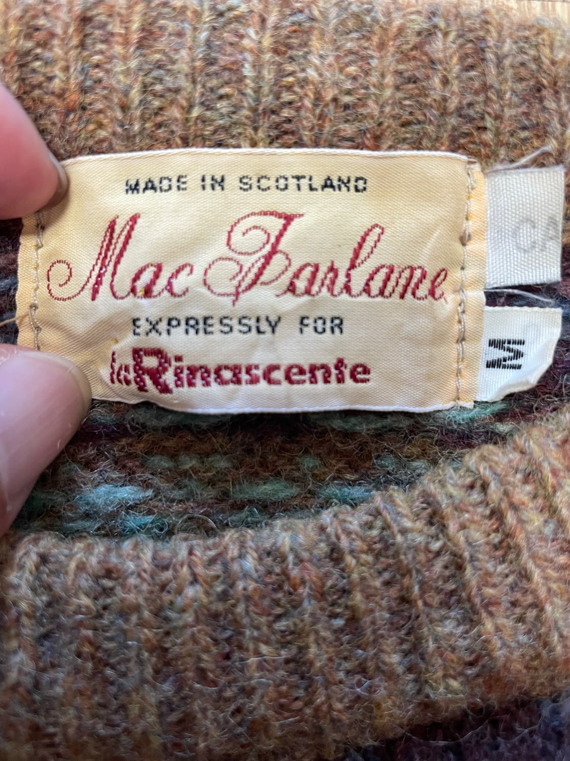 택포) Made 스코틀랜드 빈티지 패턴 울 니트 스웨터 상품이미지2