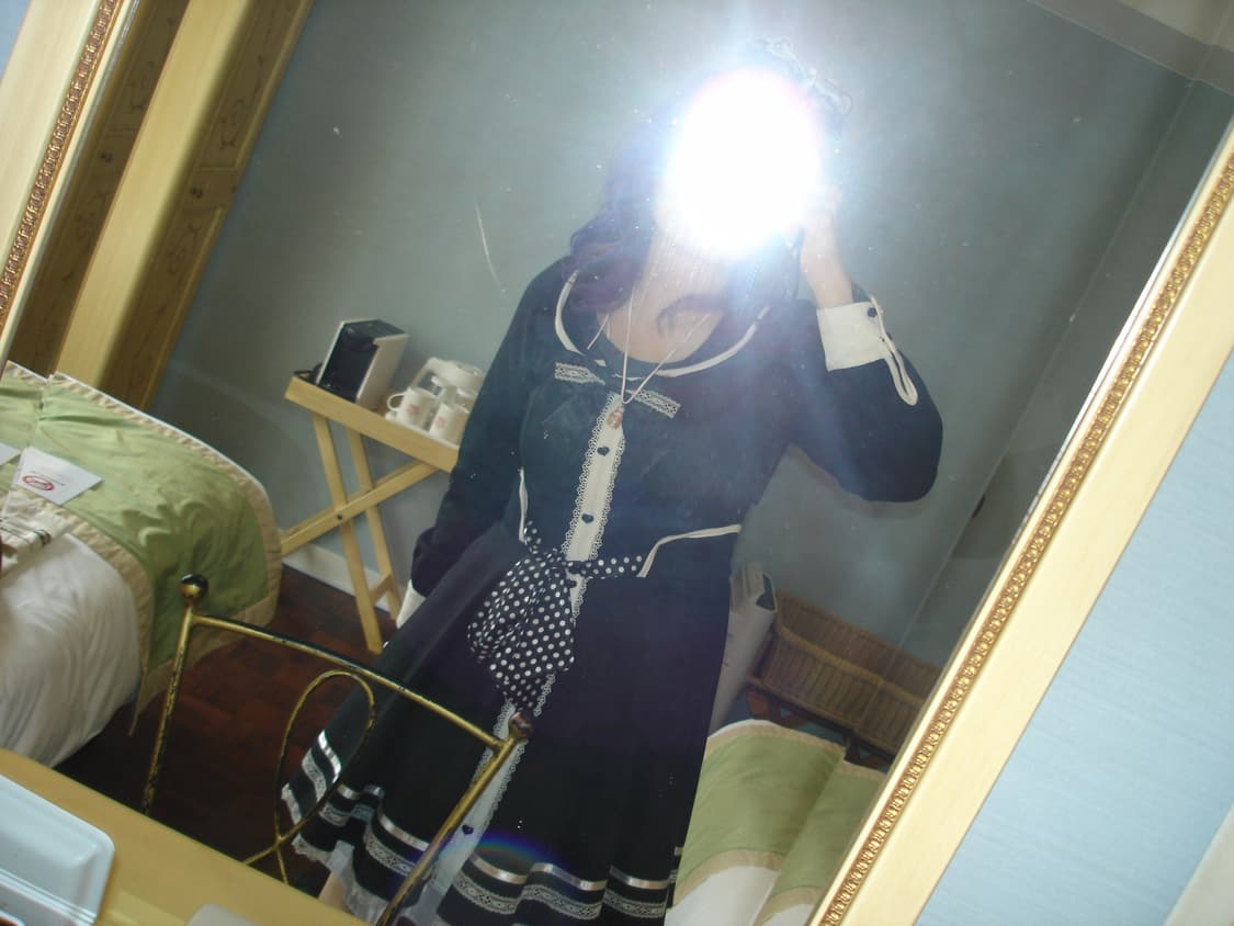 트랄라라 세일러원피스 로리타갸루공겜여주 도트리본 헤이세이 상품이미지2