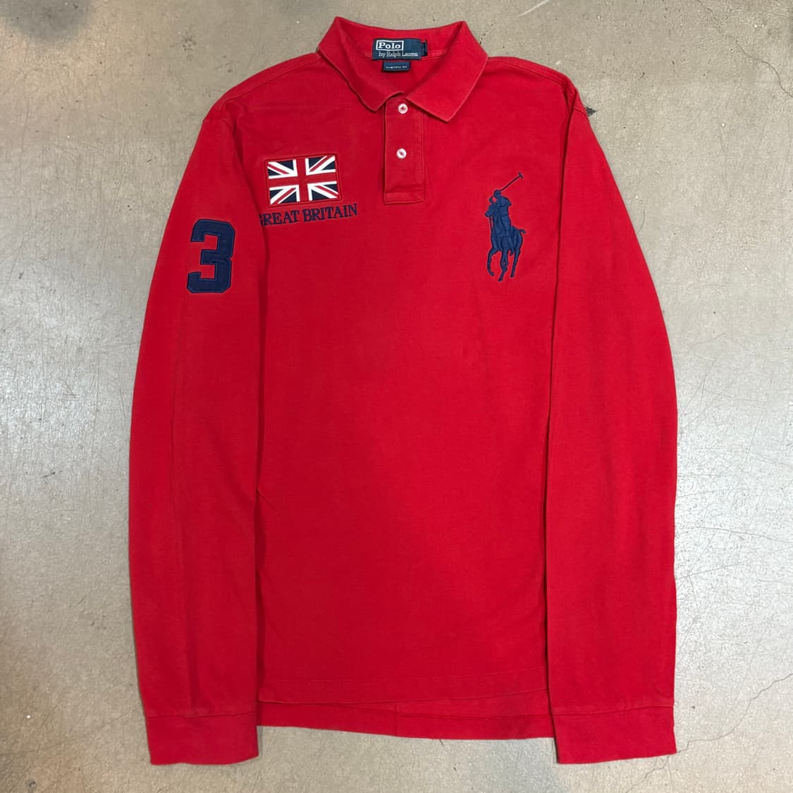 L 폴로랄프로렌 커스텀핏 빅포니 레드 카라 티셔츠  상품이미지2