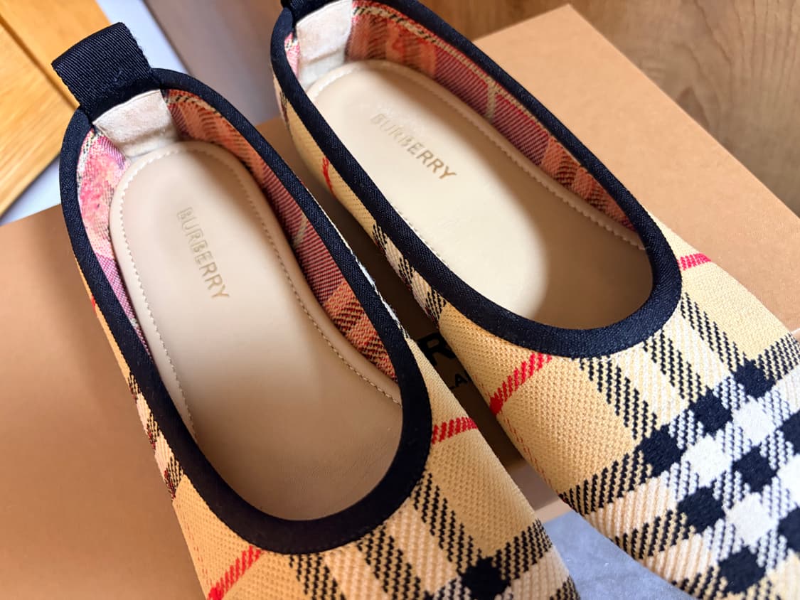 버버리 체크 패턴 플랫 슈즈 36 여성 단화 로퍼 230 상품이미지4