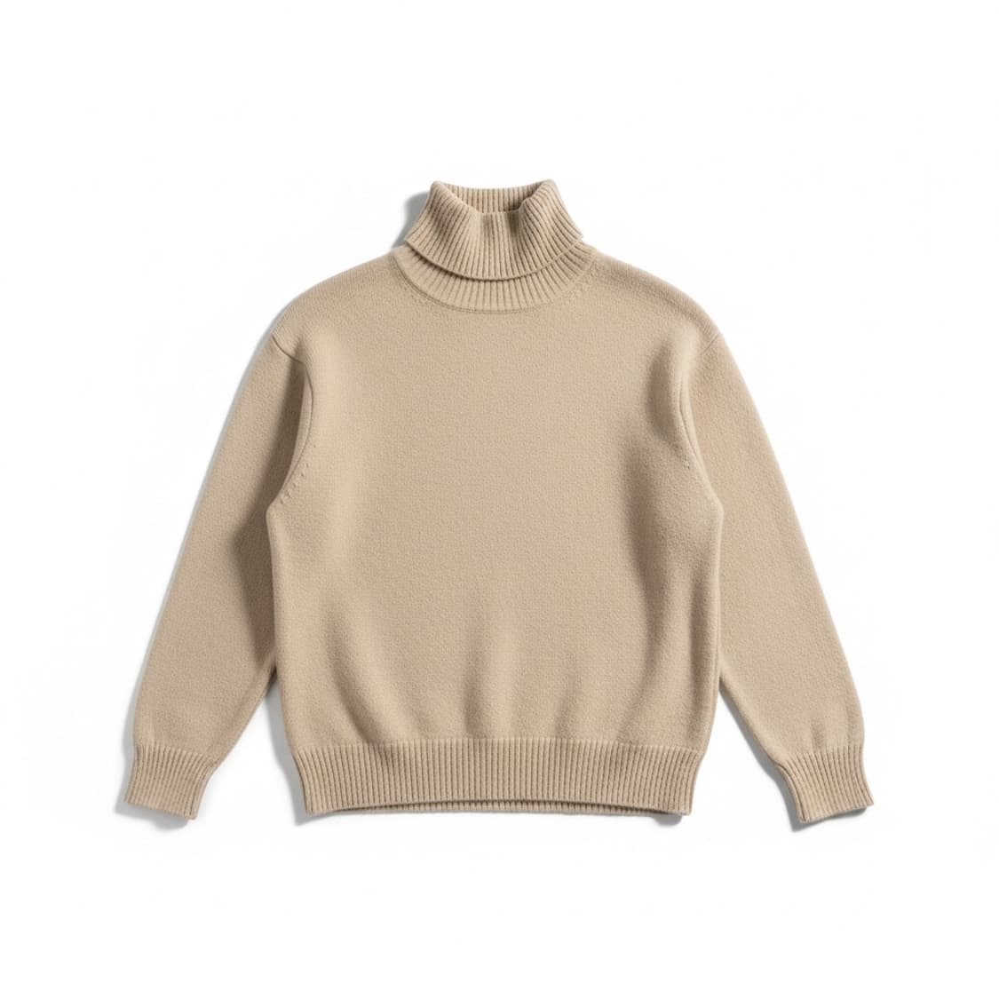 베이지색 터틀넥 캐시미어 니트 스웨터 M 상품이미지1