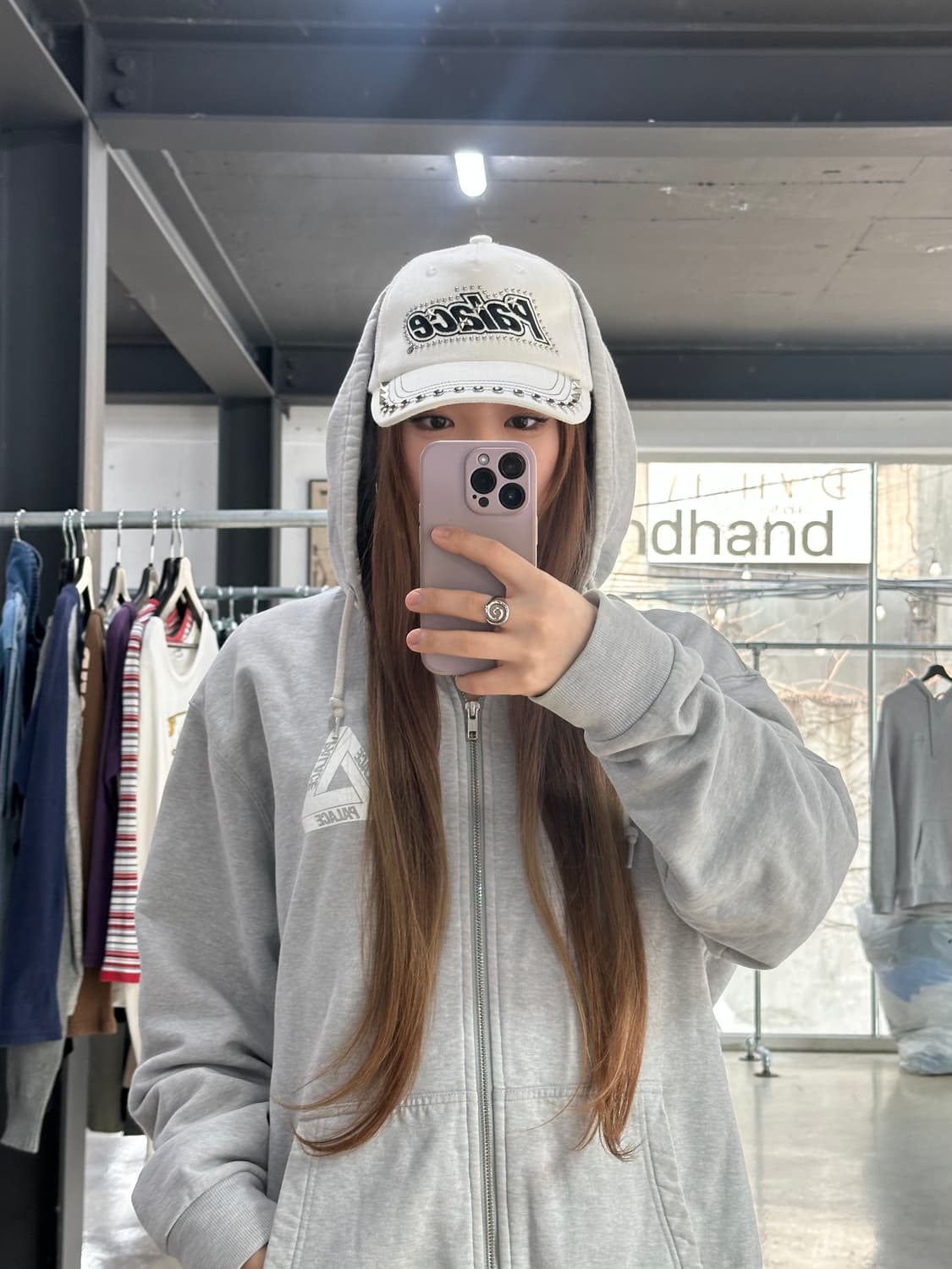 팔라스 22SS 스터드 데님 드러커 캡 화이트 상품이미지1