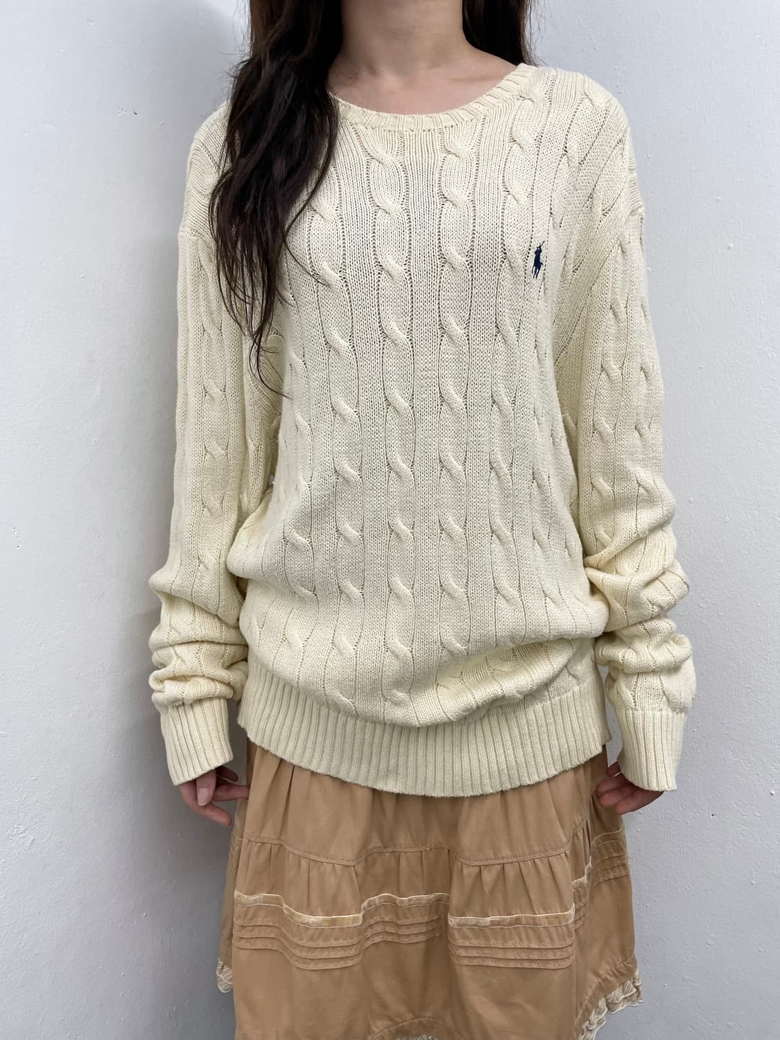 폴로 아이보리 포니 케이블 니트 상품이미지2