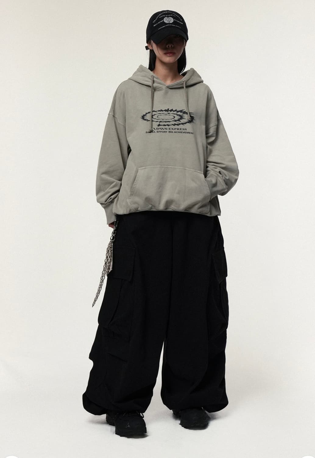 Andy Twill Balloon Cargo Pants Black 상품이미지3
