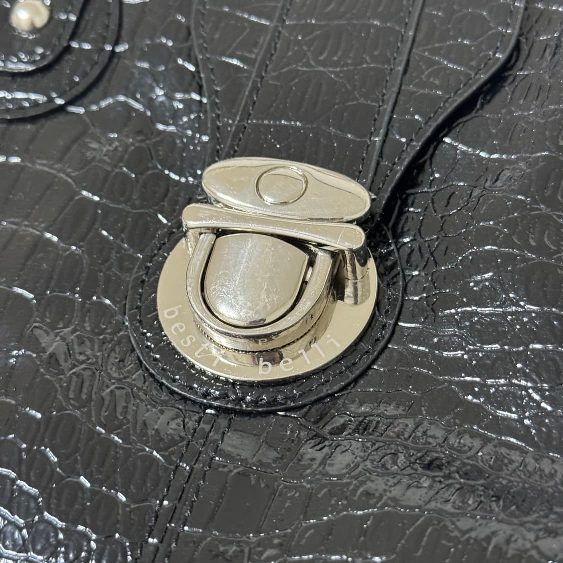 새상품 블랙 크로커다일 빅 토트백 가방 베스티벨리 숄더백 빈티지 갸루 상품이미지7