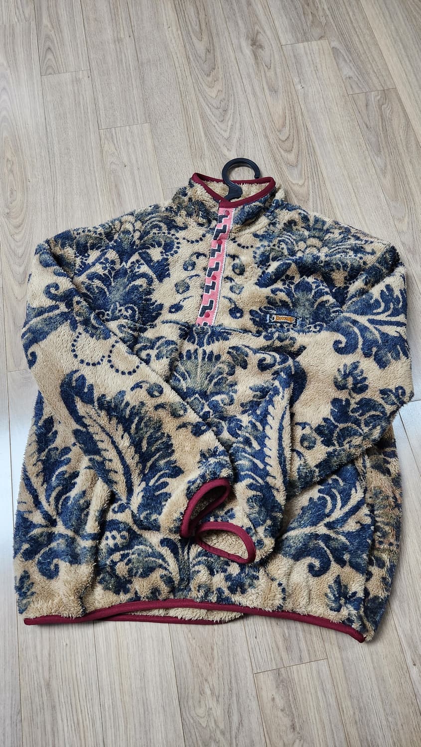 캐피탈 다마스크 패턴 마리아 플리스 집 블루종 베이지 상품이미지1