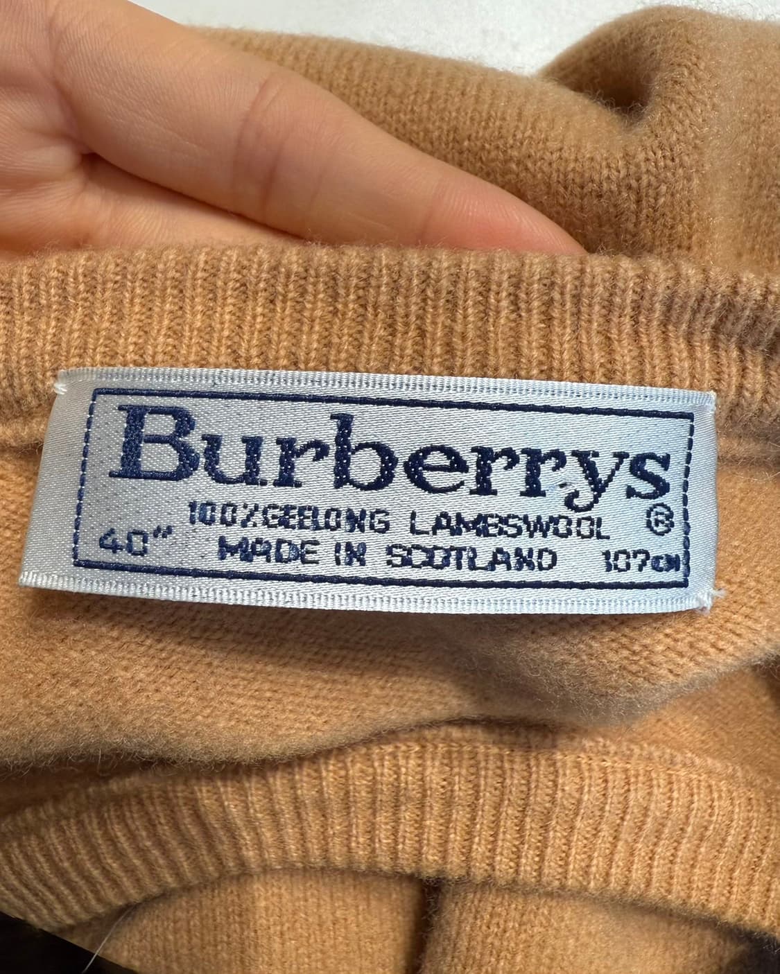 버버리 베이지 램스울 하프 니트  상품이미지8