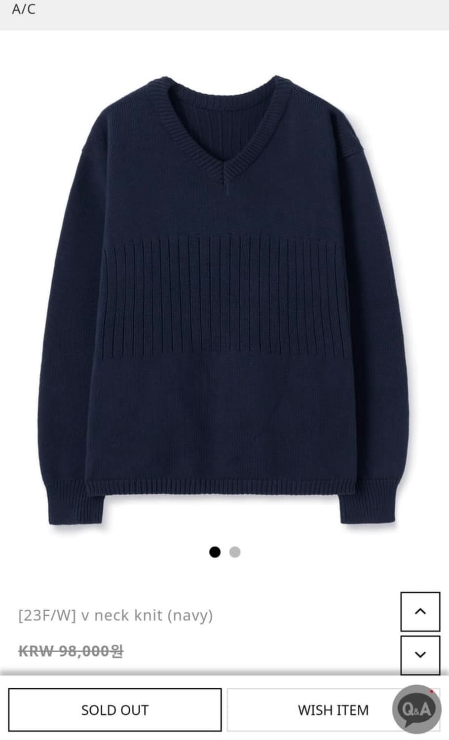노운 브이넥 니트-네이비 상품이미지1