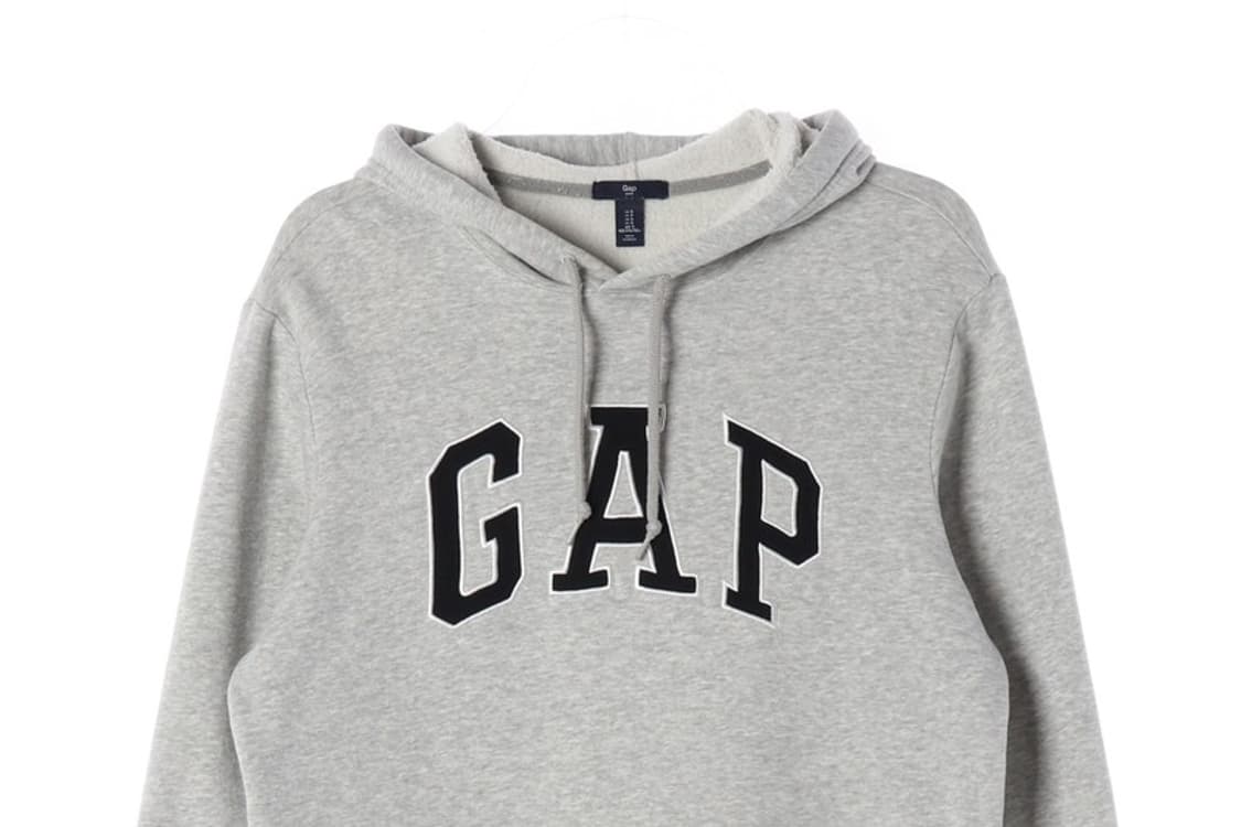 GAP 로고 아플리케 그레이 후드티 S 상품이미지3