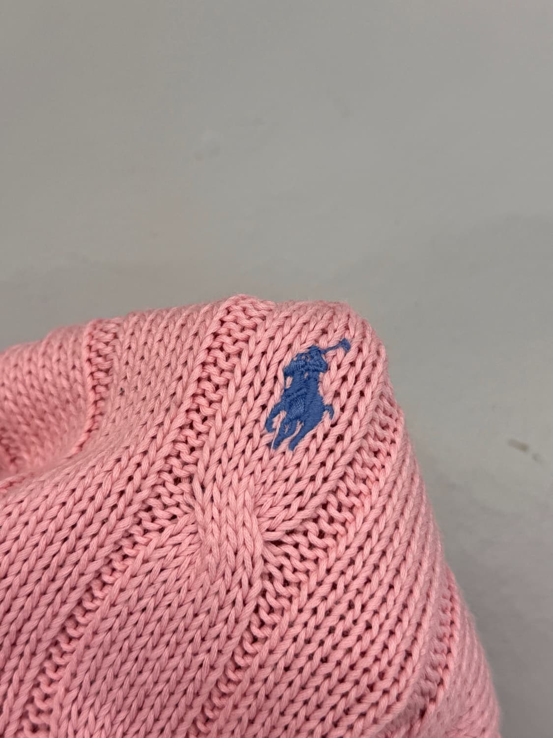 폴로 랄프로렌 신형 QR라벨 피마코튼 핑크 케이블 니트 상품이미지4