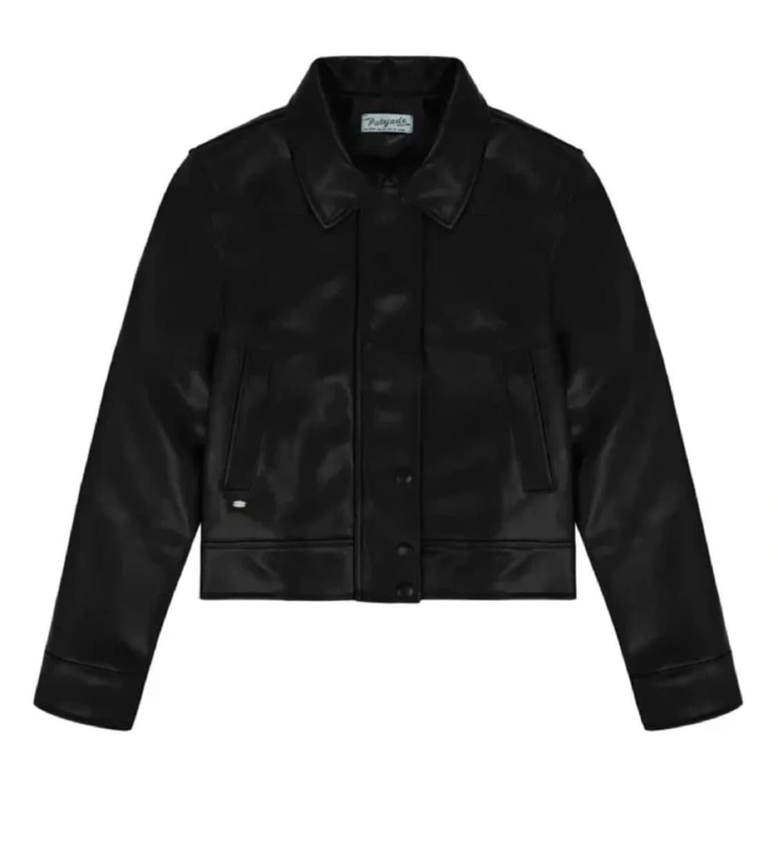 페일제이드 댄디레더 패디드 크롭 자켓/점퍼 블랙 상품이미지1