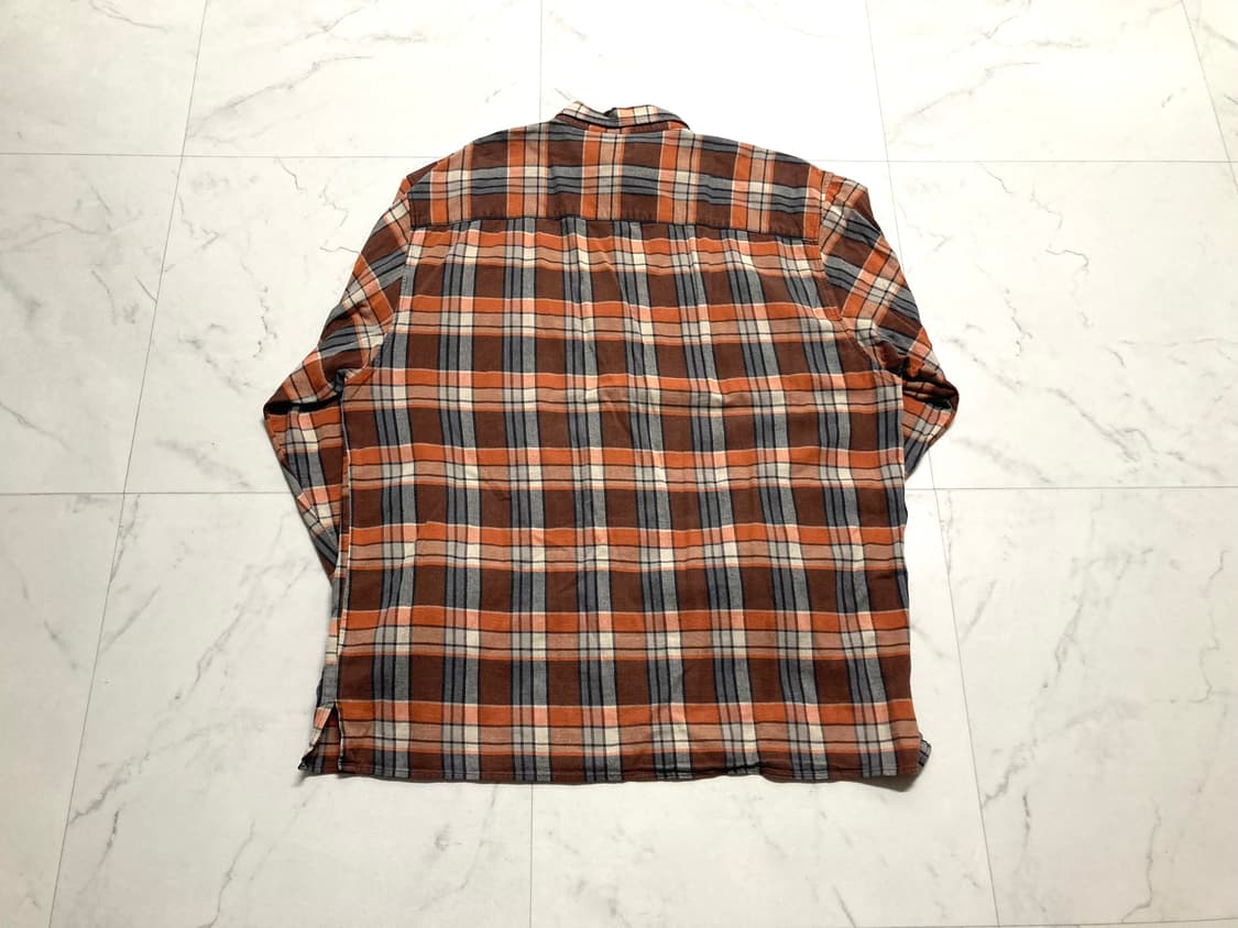 90s 트러스트 오버핏 플란넬 체크 남방 셔츠 105-110 상품이미지2