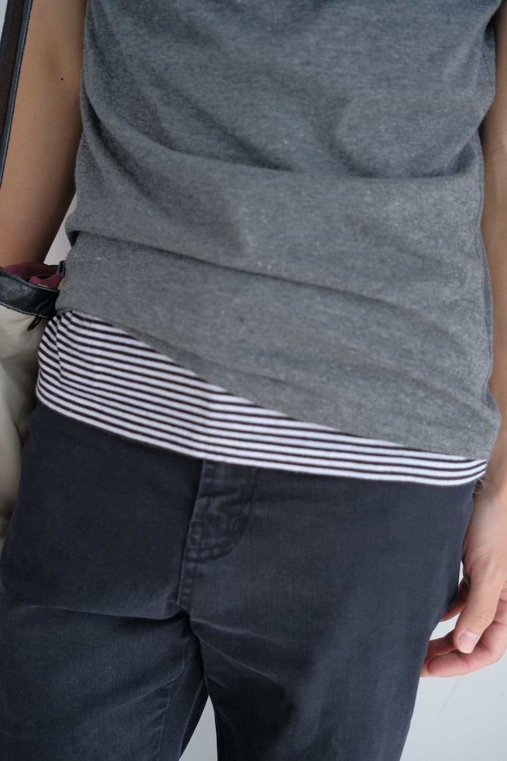 Cut & sewn drape t-shirt 상품이미지4