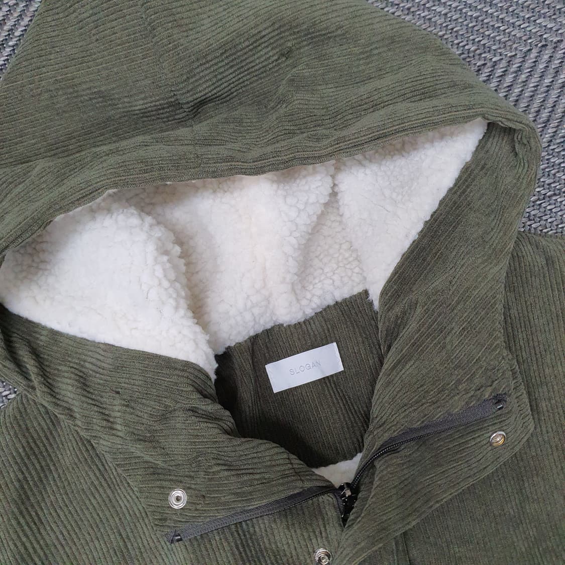 심플한 양털 골덴 후드잠바 남자105 상품이미지4