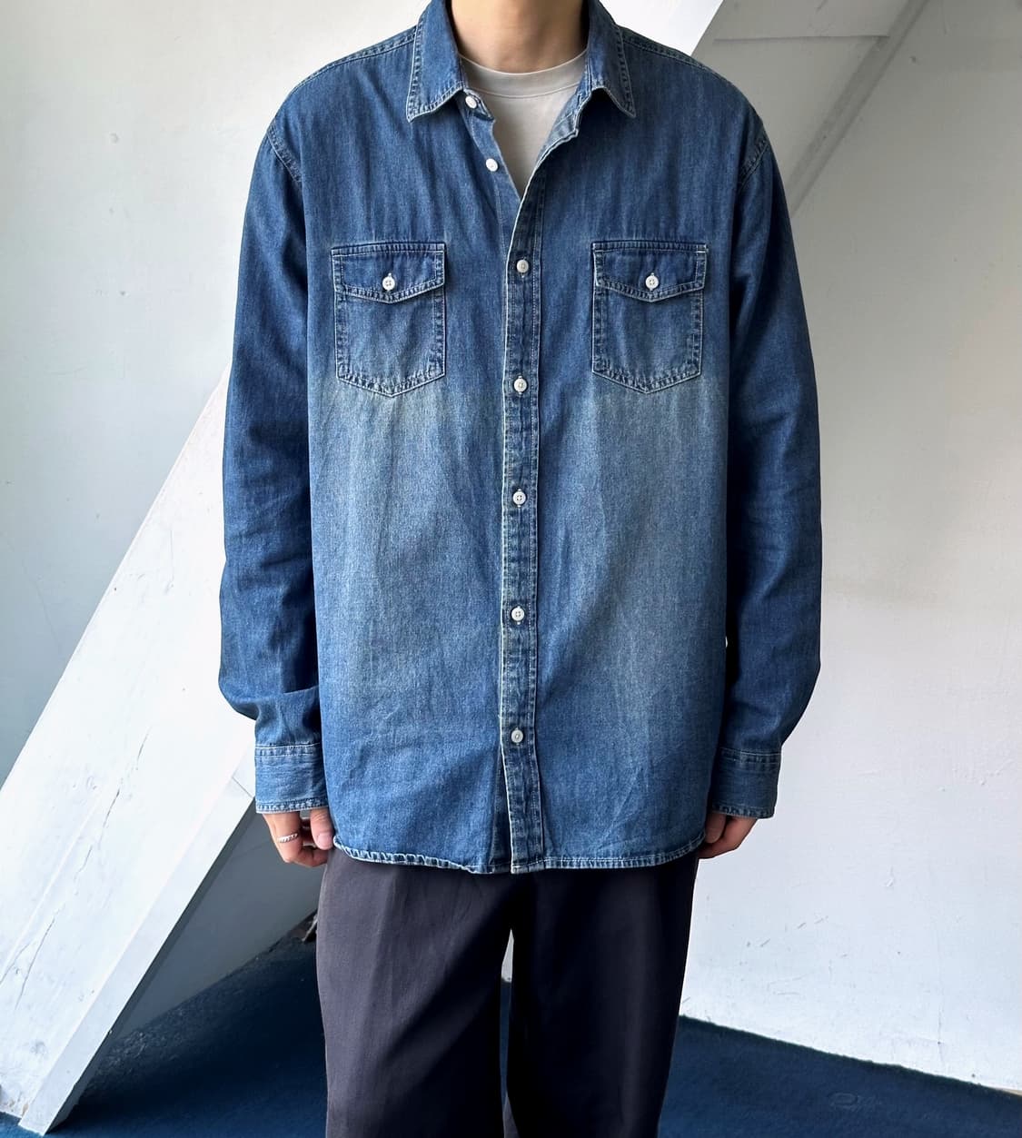 Cotton denim L/S work shirt 상품이미지8