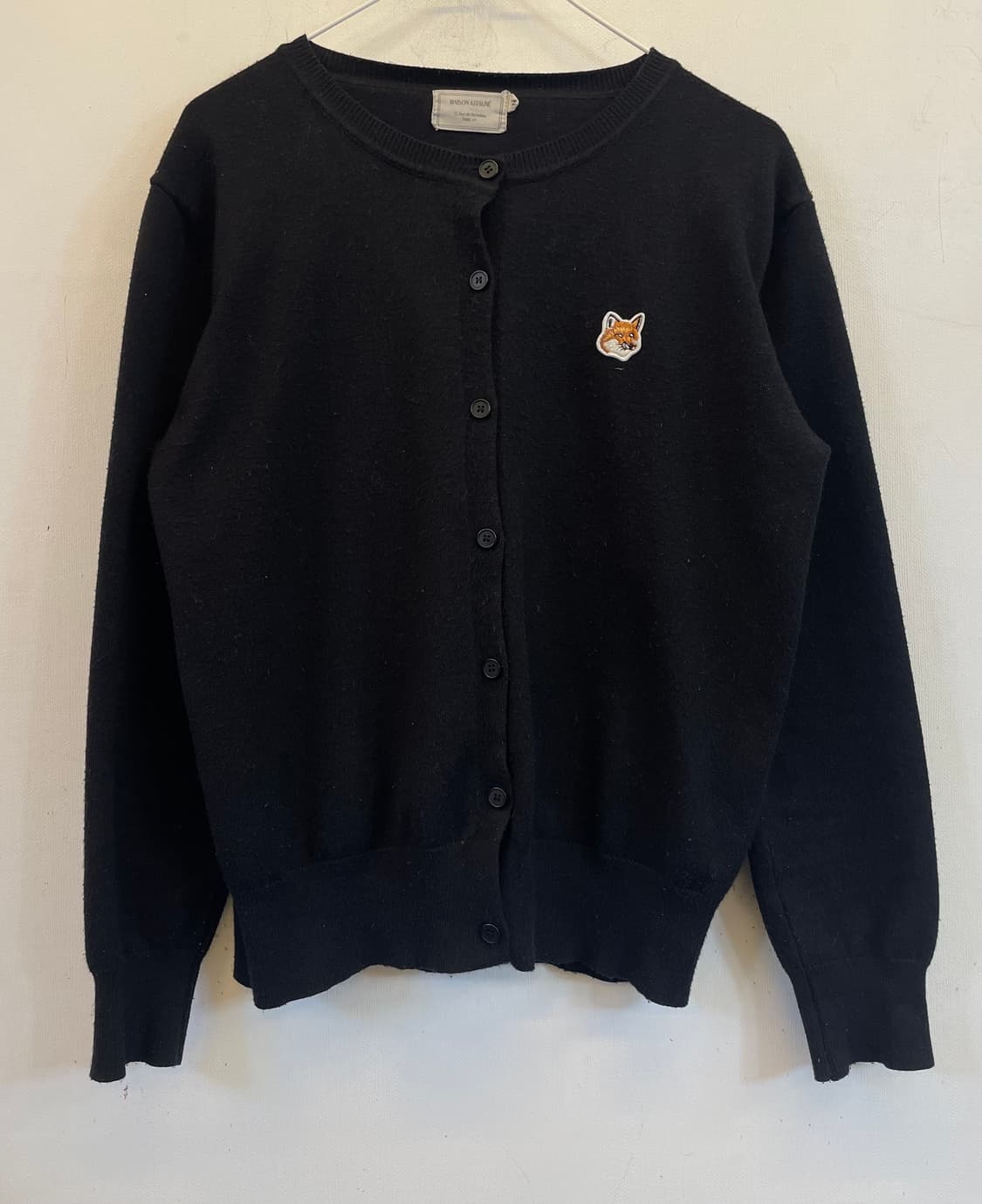 메종키츠네 폭스헤드 블랙가디건 M:) 니트가디건 상품이미지1