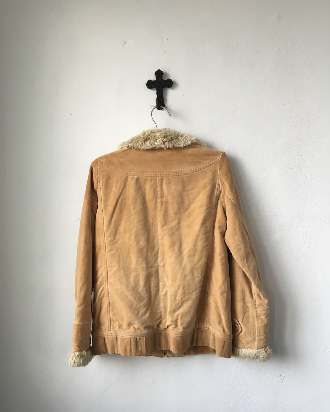 Fake fur collar high neck jacket 상품이미지3