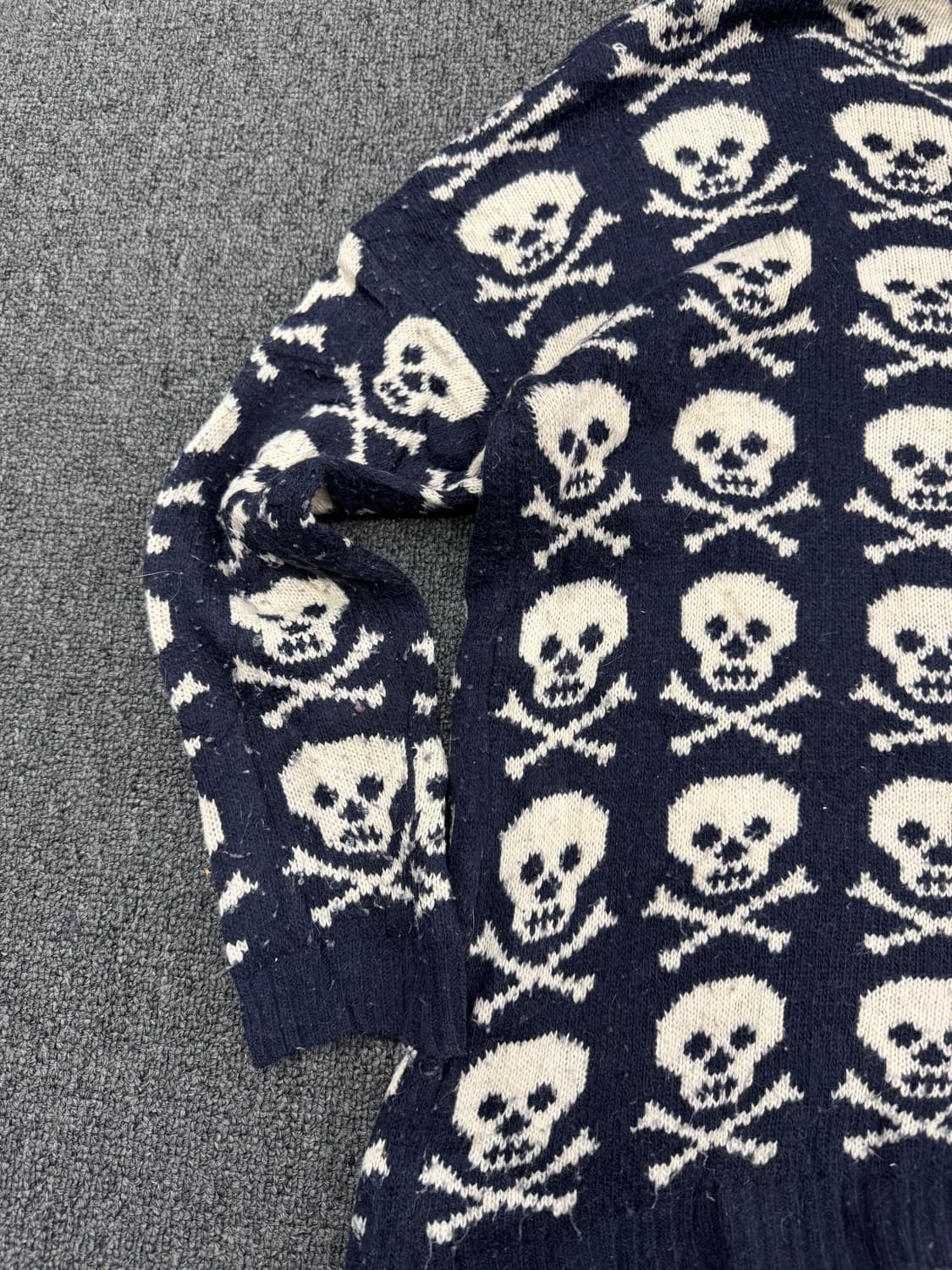 OS)Japanese vintage 여성 스컬 패턴 니트 상품이미지4