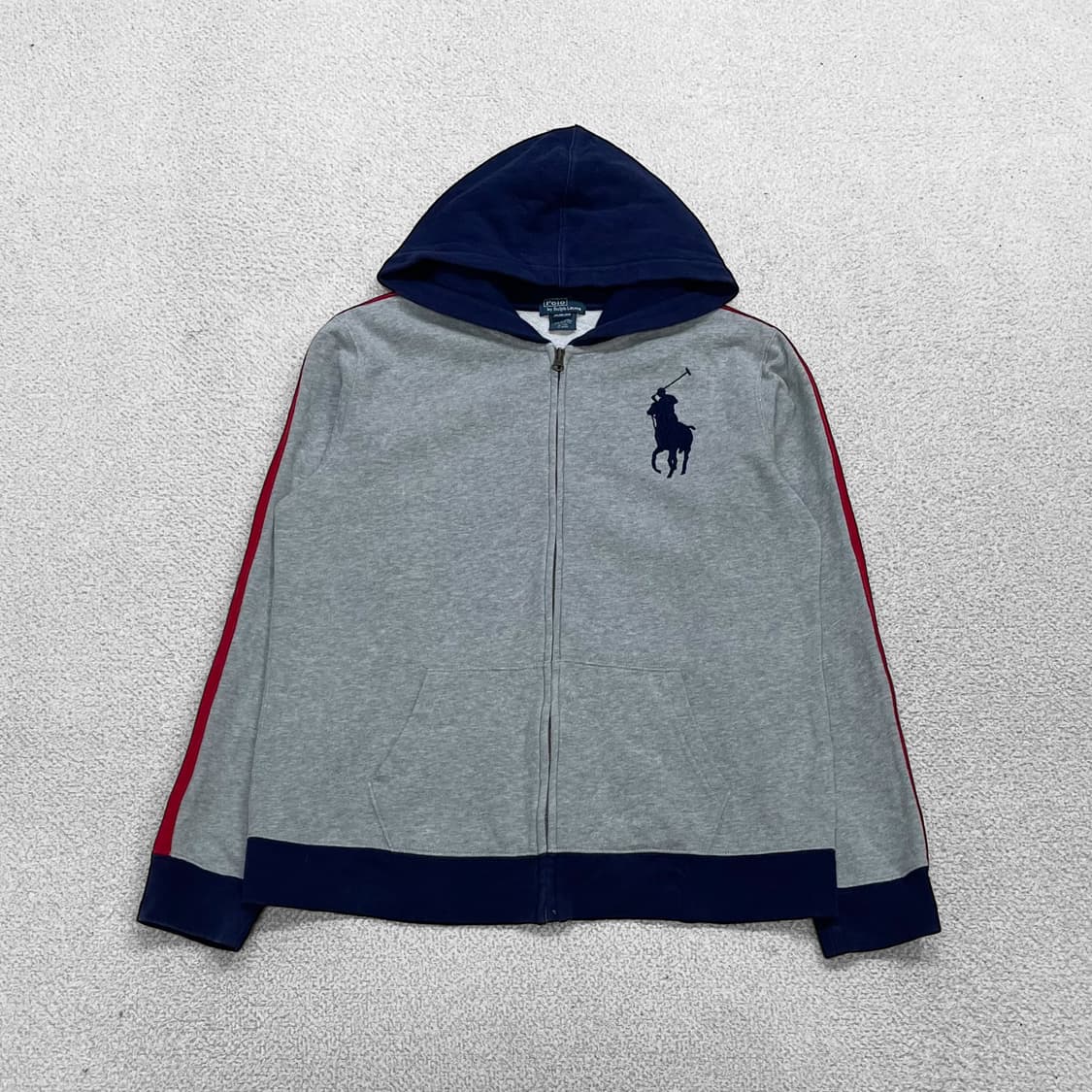 폴로 랄프로렌 빅 포니 사이드라인 후드집업 그레이 상품이미지2