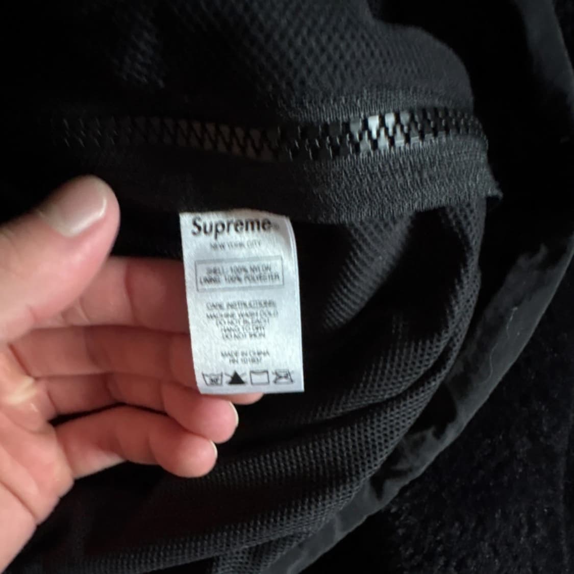 18SS 슈프림 코트 하프 집 풀오버 블랙 상품이미지4