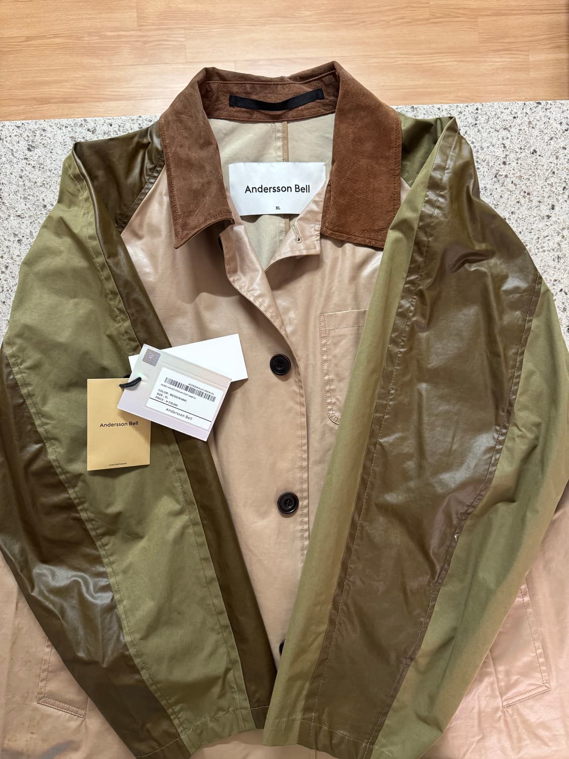 앤더슨벨 왁스 레글런 코트 베이지/카키 XL 상품이미지3