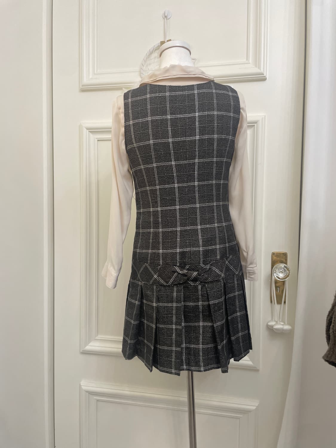 brown back bow check mini opc&cool beige 상품이미지3