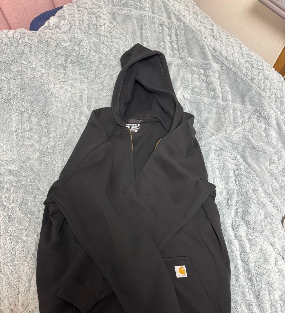 칼하트 루즈 핏 미드웨이트 레귤러 풀 집 스웨트셔츠 블랙 상품이미지2