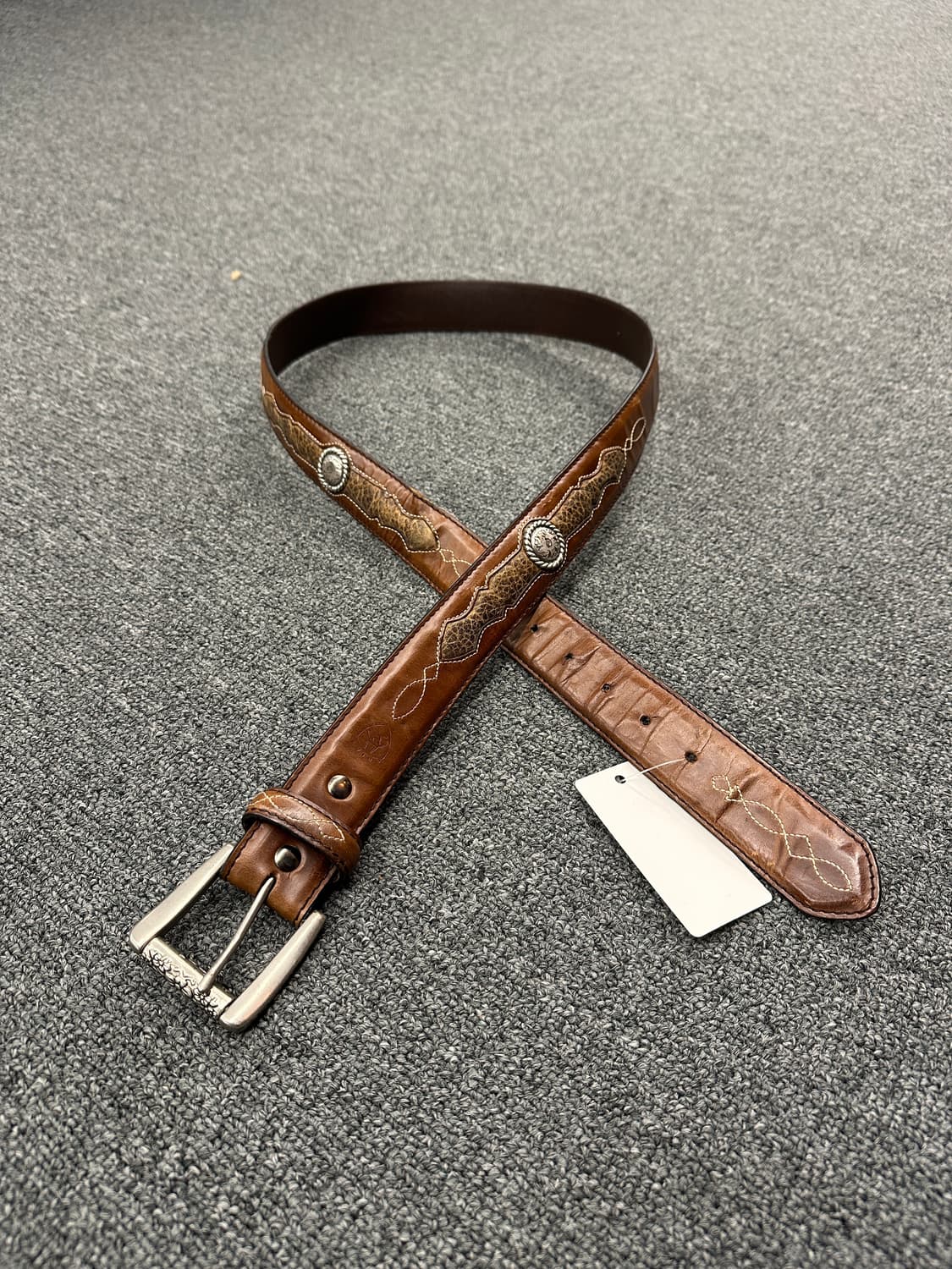 빈티지 웨스턴 브라운 가죽벨트 상품이미지1