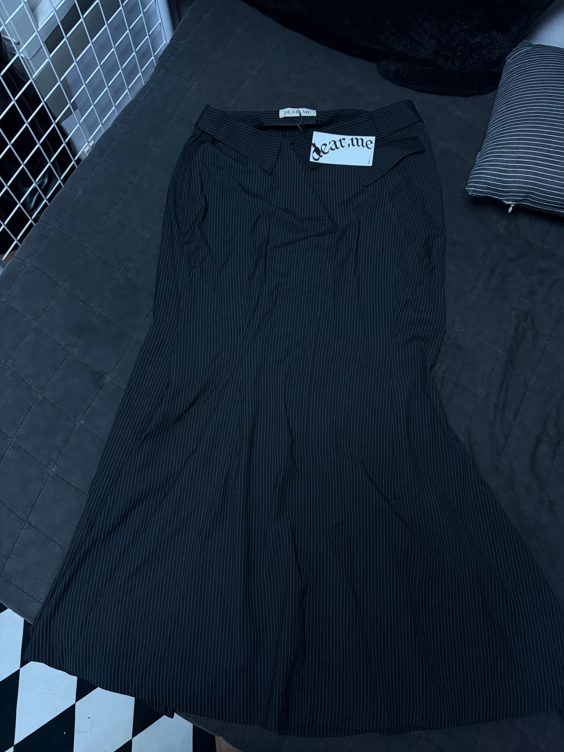 디어미 오피스 롱스커트 스트라이프 스커트 오도어 상품이미지10