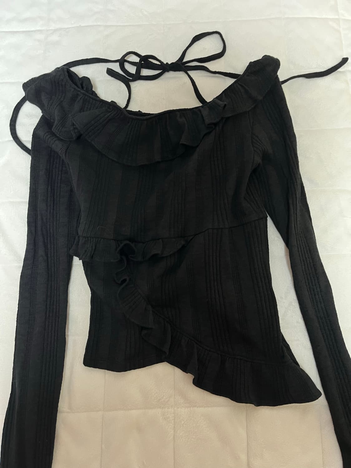 22일까지 9만원)새상품) 택포 쓰리타임즈 애니탑 블랙 S 상품이미지5