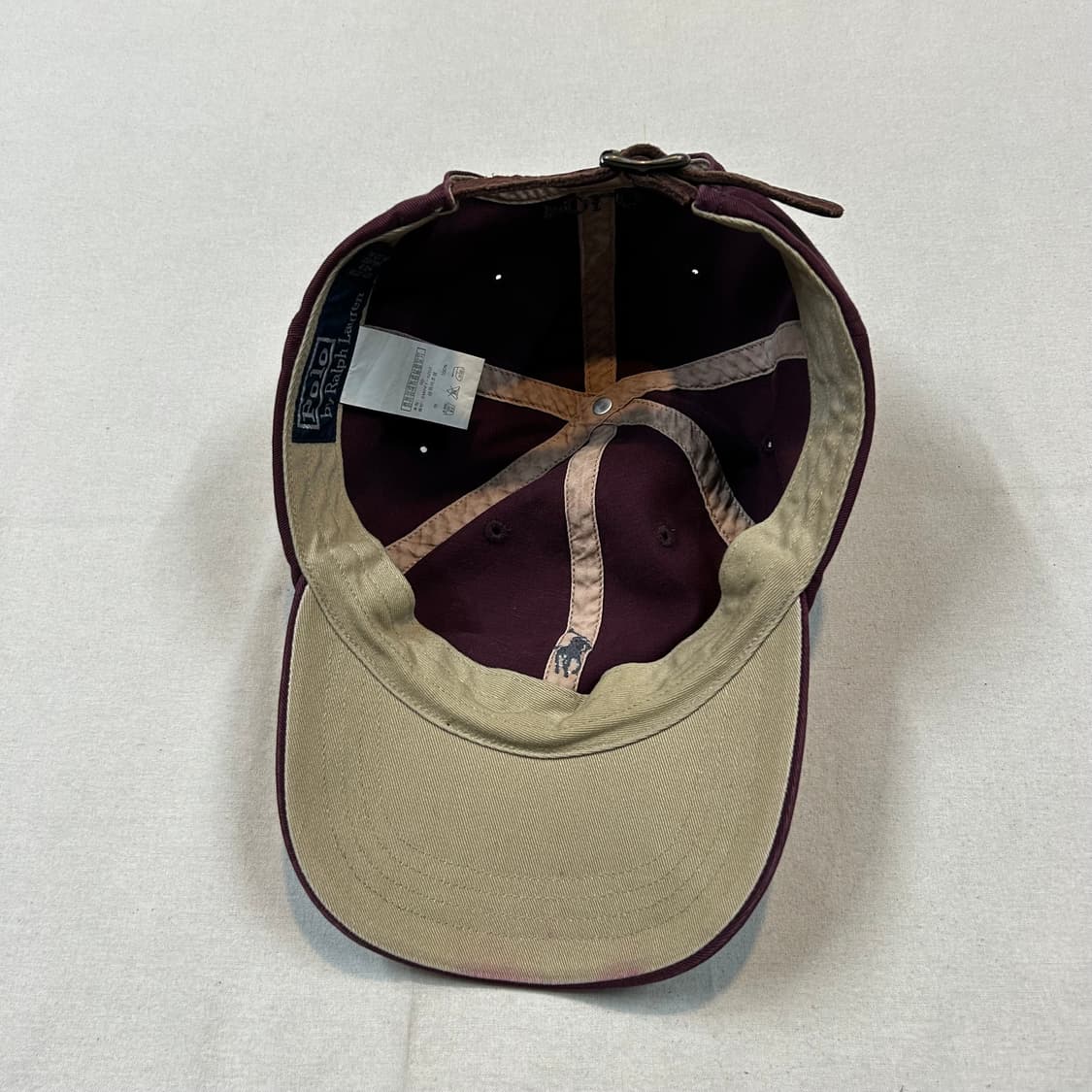 폴로 랄프로렌 버건디 볼캡 모자 가죽스트랩 정품 상품이미지6