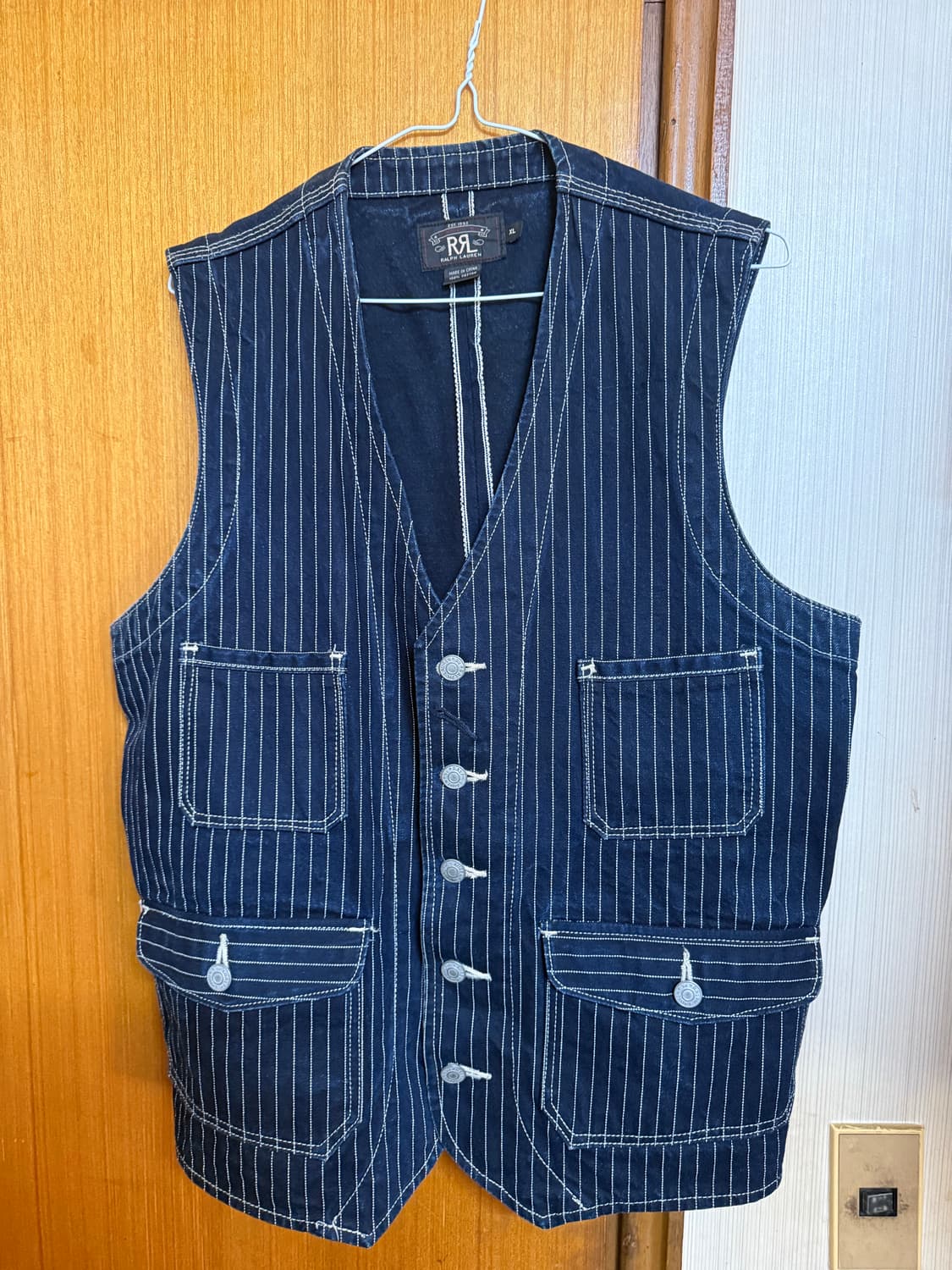 RRL 랄프로렌 스트라이프 데님 베스트 XL 상품이미지1