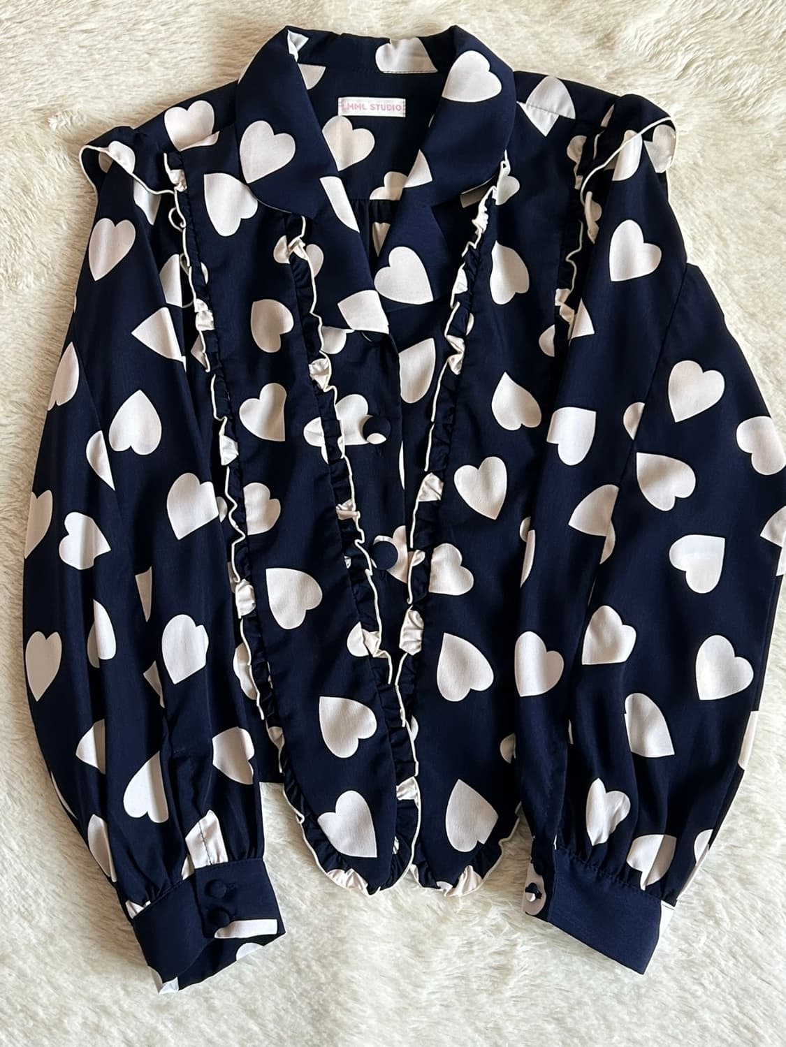 lmml studio 블라우스 아이보리, 네이비 상품이미지4