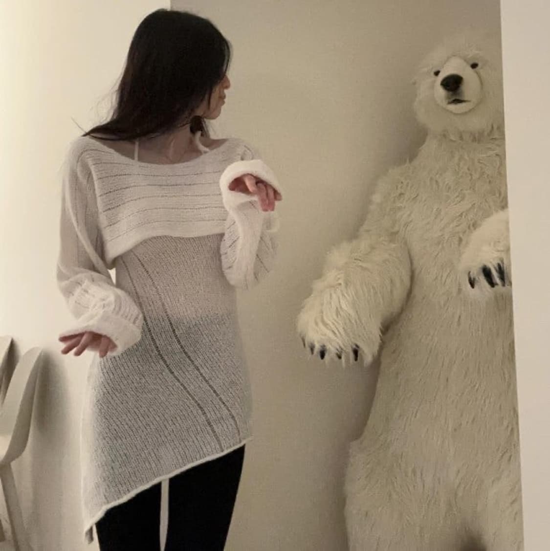 한소희 레이어드 홀터 니트 상품이미지2