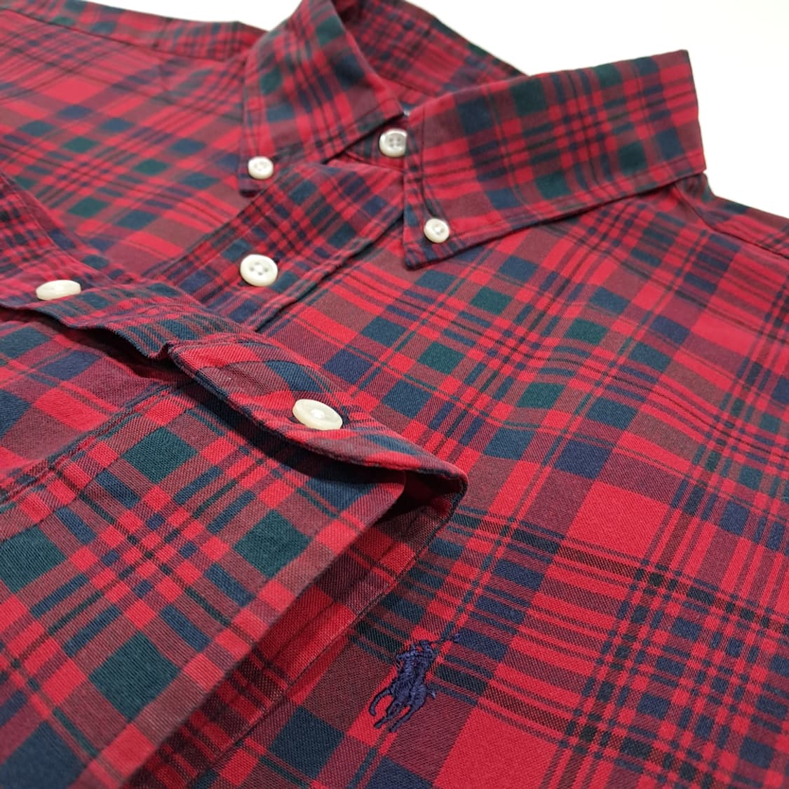 CK075 XL 폴로 90s 블레이크 레드 타탄체크 버튼다운 셔츠 남방 상품이미지4