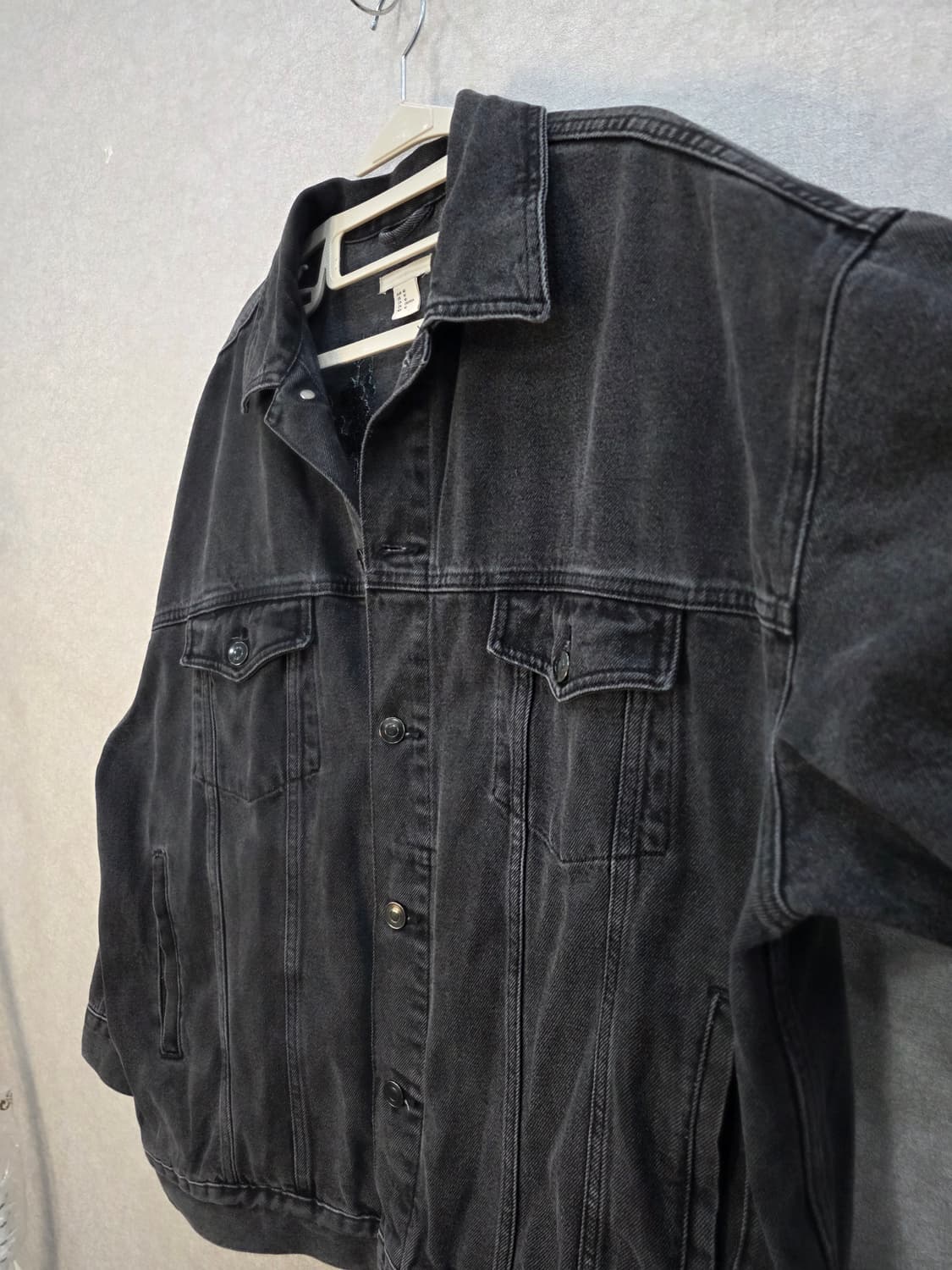 H&M 자수 오버핏 데님 자켓 상품이미지4